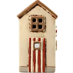Det Gamle Apotek Lichthäuser, Keramik-Häuschen-Lichthaus Keramikhaus Strandhütte creme-rot