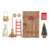 Det Gamle Apotek Weihnachtsdeko-Wichteltür-Set aus Holz, 9-teilig mit Zubehör