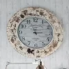 Faktorei Uhren-Wanduhr Shabby, recyceltes Holz, weiß