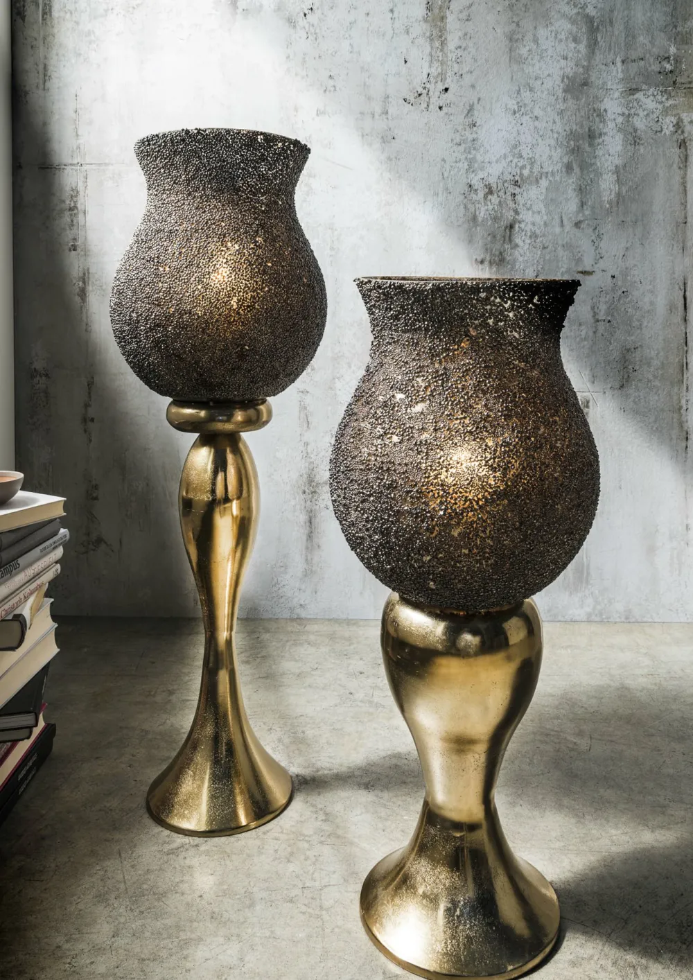 Faktorei Windlichter-Windlicht Aluminium bronze mit Effektglas