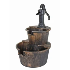 Garden Pleasure Brunnen|Gartendekoration-Brunnen THALASSO in Holzoptik