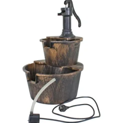 Garden Pleasure Brunnen|Gartendekoration-Brunnen THALASSO in Holzoptik