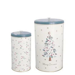 GreenGate Weihnachtsdeko|Vorratsdosen & Behälter-Runde Dosen Lucie Xmas 2er Set