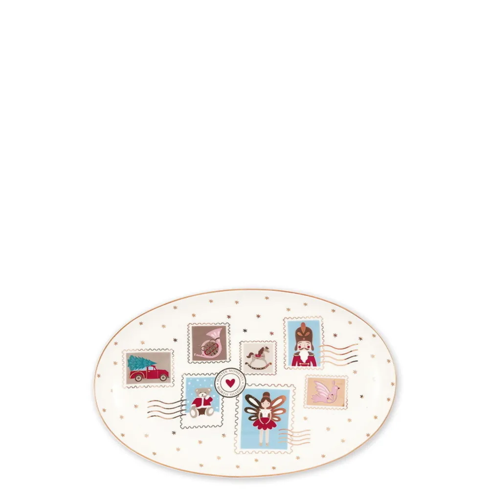 GreenGate Servierplatten & Bretter|Teller-Servierplatte Xmas Letter white