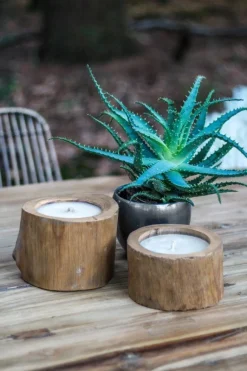 HSM Collection Kerzen-Naturholz Kerze Teak