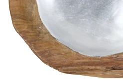 HSM Collection Dekoschalen-Obstschale Teakholz mit Aluminiumschale silber