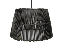 HSM Collection Deckenlampen-Pendelleuchte Rattan Black Wash