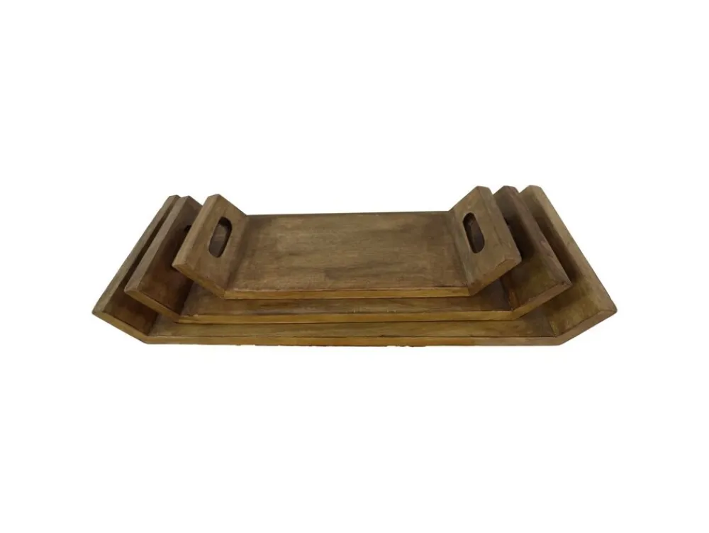 HSM Collection Servierplatten & Bretter|Tabletts-Servierbretter Mangoholz 3er-Set