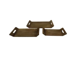 HSM Collection Servierplatten & Bretter|Tabletts-Servierbretter Mangoholz 3er-Set