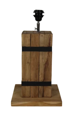 HSM Collection Lampenschirme & Lampenfüße-Tischlampe Singa Teak/Eisen
