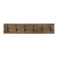 HSM Collection Garderoben|Griffe, Haken & Hakenleisten-Wandgarderobe Natur Eisenbahnschwelle