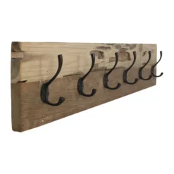 HSM Collection Garderoben|Griffe, Haken & Hakenleisten-Wandgarderobe Natur Eisenbahnschwelle