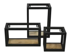 HSM Collection Wandregale-Wandregal Levels aus Mangoholz und Eisen