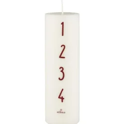 IB Laursen Weihnachtsdeko|Weihnachts- & Adventskerzen-Adventkerze 1-4 weiß mit Zahlen