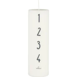 IB Laursen Weihnachtsdeko|Weihnachts- & Adventskerzen-Adventkerze 1-4 weiß mit Zahlen