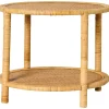 IB Laursen Beistelltische & Couchtische-Beistelltisch mit geflochtenen Tischplatten aus Rattan