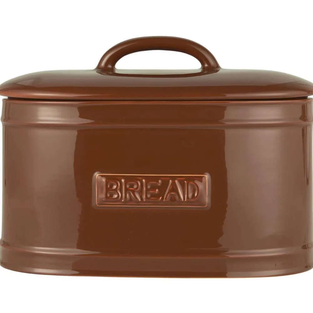 IB Laursen Küchenaufbewahrung|Brot- & Obstkörbe-Brotkasten Brotbox oval aus Keramik