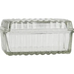 IB Laursen Butter- & Brotdosen-Butterbox mit Rillen aus Glas