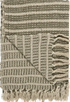 IB Laursen Garten-Textilien|Decken & Plaids-Decke mit Streifenmuster und Fransen