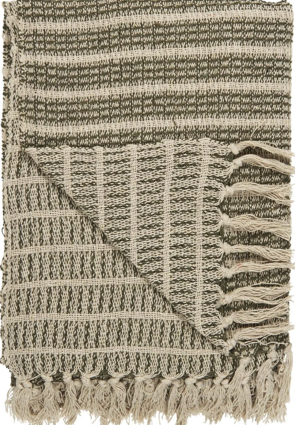 IB Laursen Garten-Textilien|Decken & Plaids-Decke mit Streifenmuster und Fransen