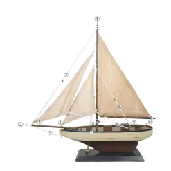 IB Laursen Deko-Objekte & Figuren-Deko Segelschiff mit leinenfarbigen Segeln