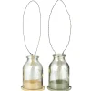 IB Laursen Gartendekoration-Flasche zum Aufhängen, Glas Kerzenhalter für Teelicht 2er