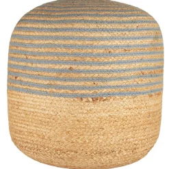 IB Laursen Hocker & Poufs-Fußhocker aus Jute mit blauen Streifen