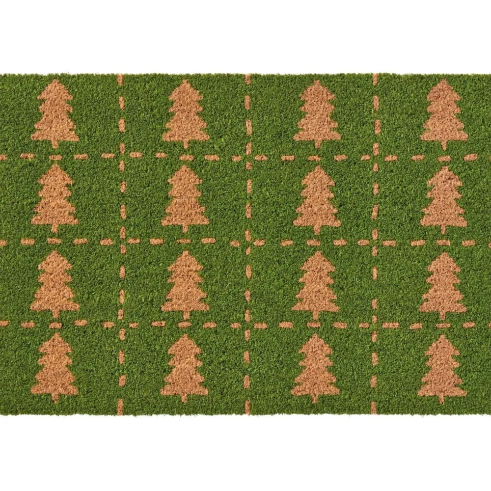IB Laursen Weihnachtsdeko|Fußmatten & Fußabtreter-Fussmatte Türmatte grün mit Tannenbäumen