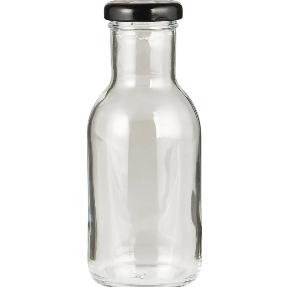 IB Laursen Flaschen & Thermoskannen|Vorratsgläser-Glas-Flasche mit schwarzem Schraubdeckel