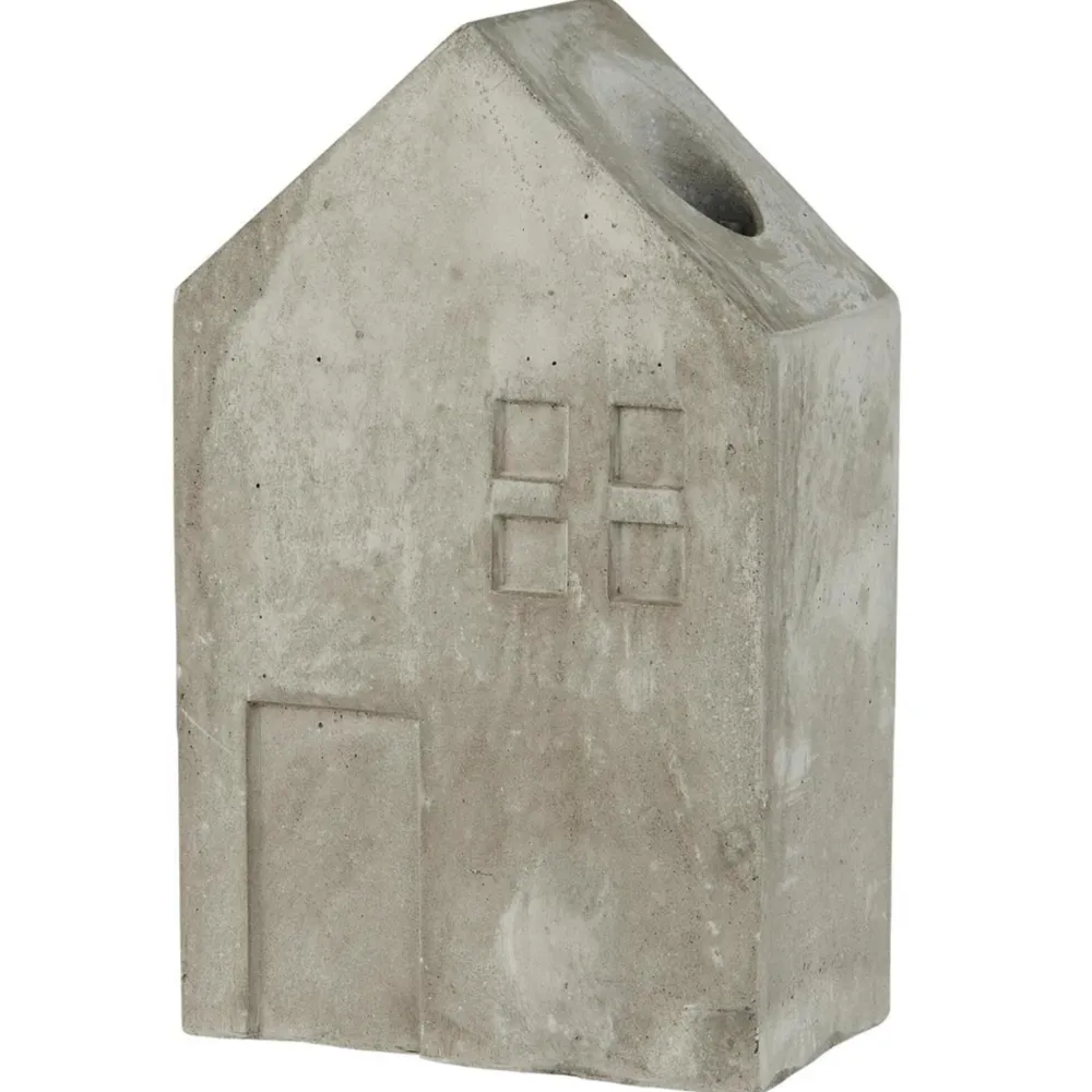 IB Laursen Weihnachtsdeko|Kerzenhalter Für Stabkerzen-Haus für Stabkerze aus Beton