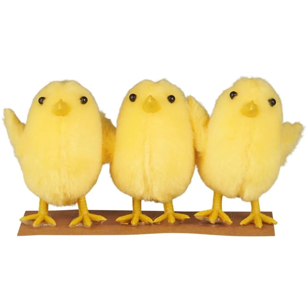 IB Laursen Oster-Deko|Deko-Objekte & Figuren-Küken gelb Plüsch Multi Packung