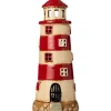 IB Laursen Lichthäuser, Keramik-Häuschen|Deko-Objekte & Figuren-Leuchtturm mit roten Streifen