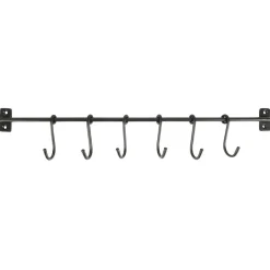IB Laursen Griffe, Haken & Hakenleisten|Garderoben-Metall Hakenleiste mit 6 S-Haken