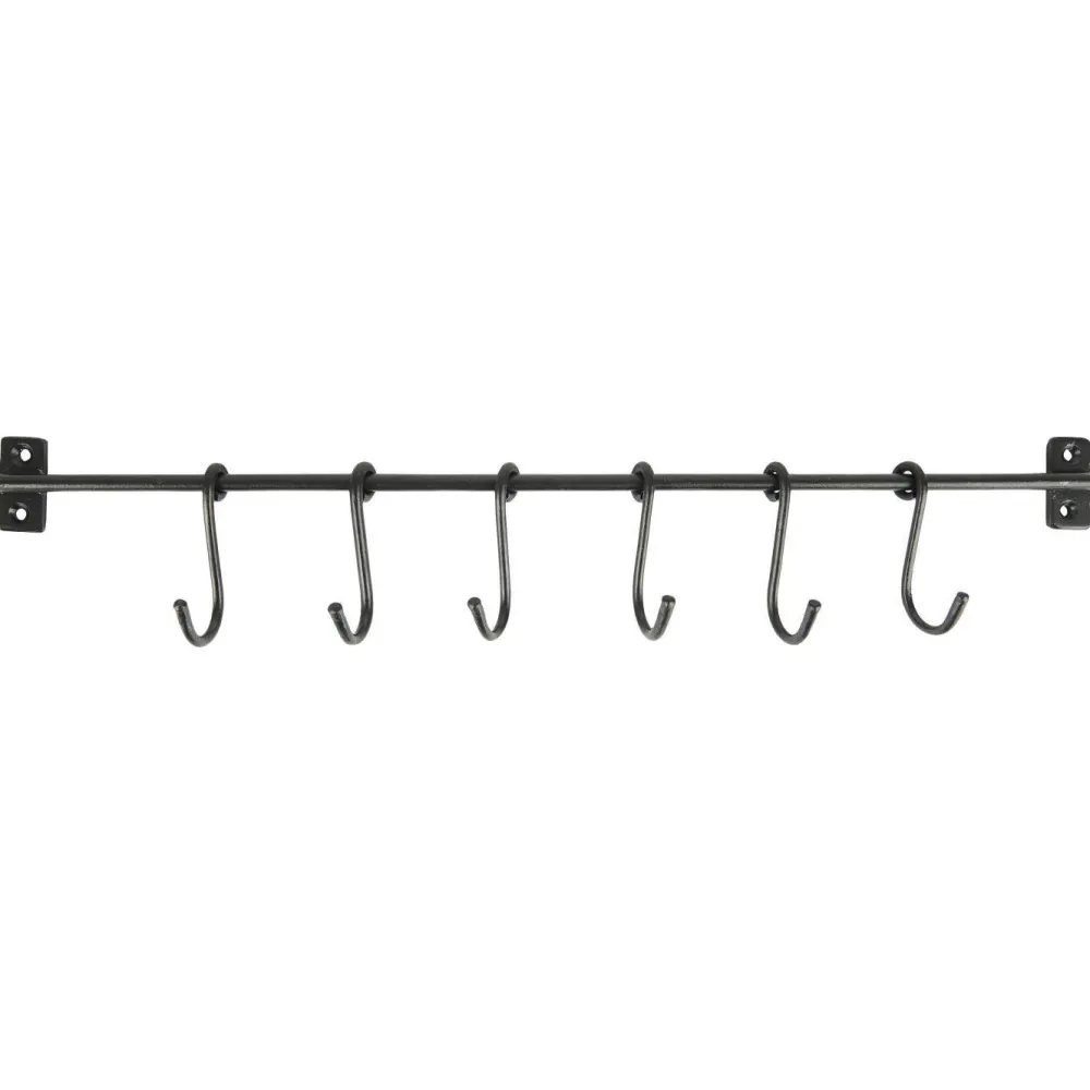 IB Laursen Griffe, Haken & Hakenleisten|Garderoben-Metall Hakenleiste mit 6 S-Haken