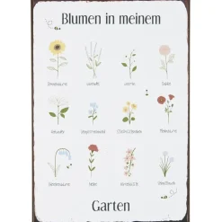 IB Laursen Gartendekoration|Schilder, Wandbilder & Poster-Metallschild Blumen in meinem Garten