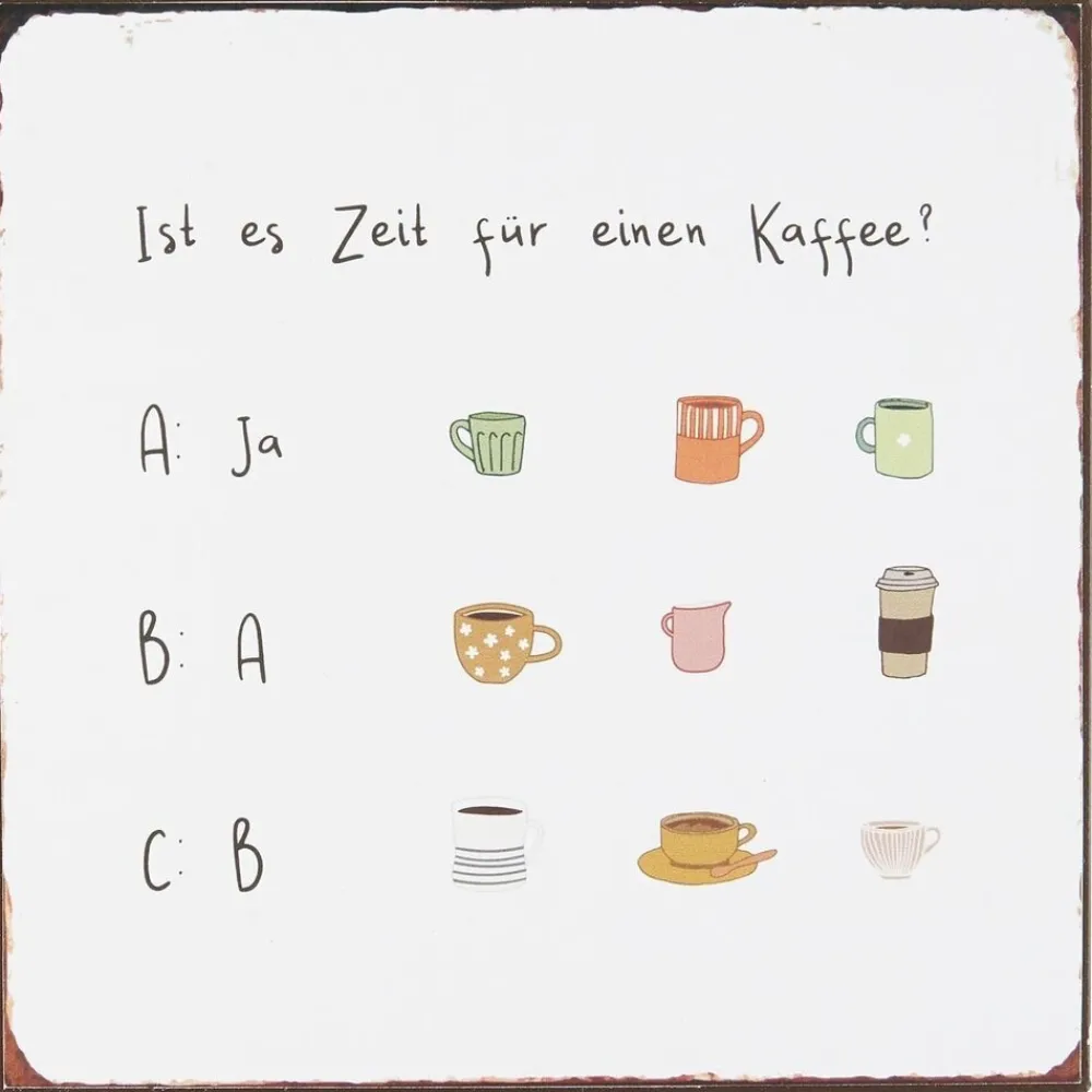 IB Laursen Schilder, Wandbilder & Poster-Metallschild Ist es Zeit für einen Kaffee