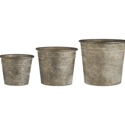 IB Laursen Gartendekoration|Töpfe Und Pflanzgefäße-Metall Töpfe 3er Set Urban Garden