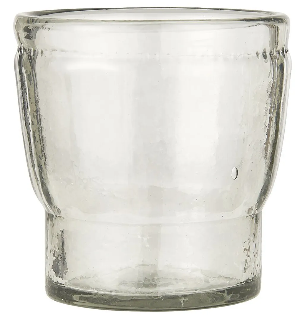 IB Laursen Teelichthalter|Blumentöpfe & Übertöpfe-Mini Glas Topf mit Rillen