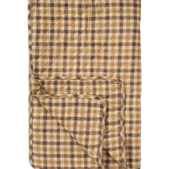 IB Laursen Herbstdeko|Decken & Plaids-Quilt mit braunem Karomuster
