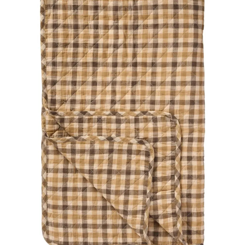 IB Laursen Herbstdeko|Decken & Plaids-Quilt mit braunem Karomuster
