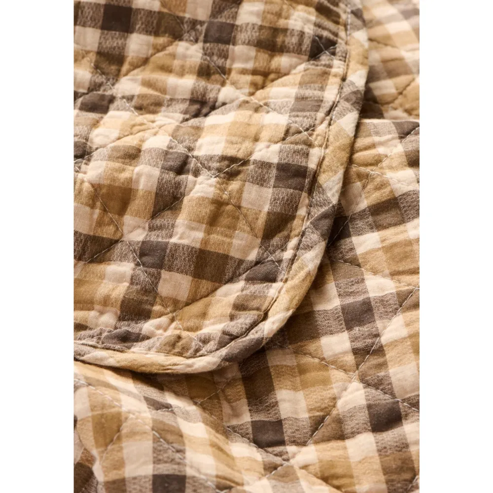 IB Laursen Herbstdeko|Decken & Plaids-Quilt mit braunem Karomuster
