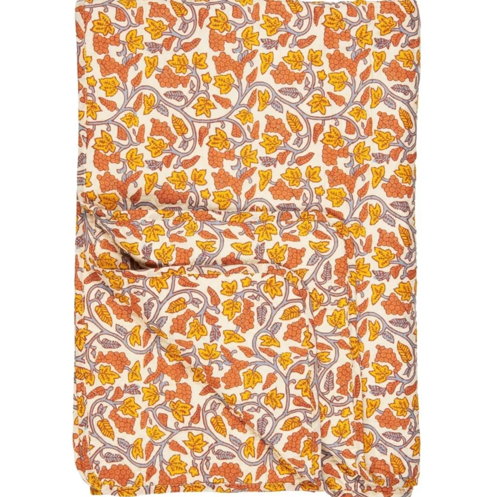 IB Laursen Quilts & Bettwäsche|Decken & Plaids-Quilt mit gelben und orangefarbenen Weinreben