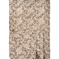 IB Laursen Quilts & Bettwäsche|Decken & Plaids-Quilt mit milky brown Blattmuster