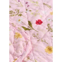 IB Laursen Quilts & Bettwäsche|Decken & Plaids-Quilt rosa mit Gartenblumen