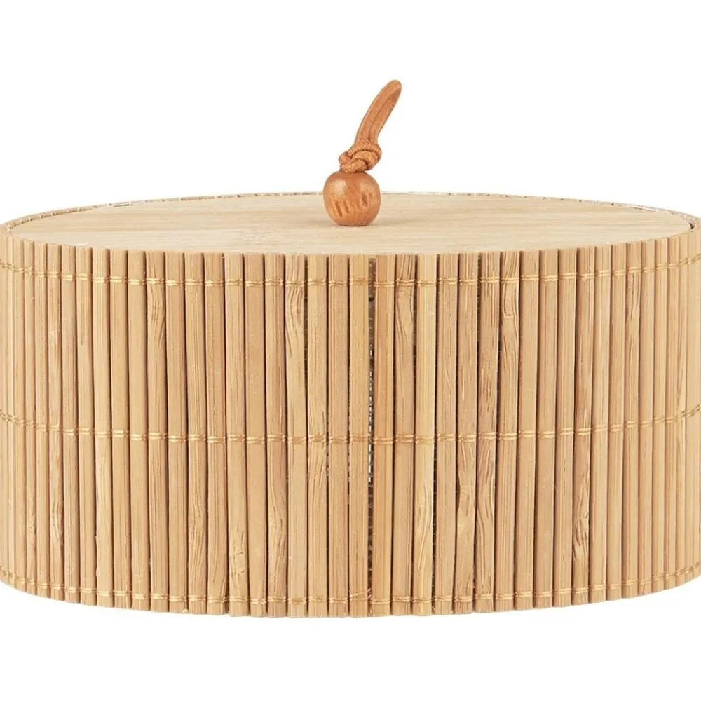 IB Laursen Bad-Aufbewahrung-Schachtel mit Bambusdeckel oval