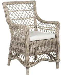 IB Laursen Stühle-Stuhl aus Rattan mit Kissen