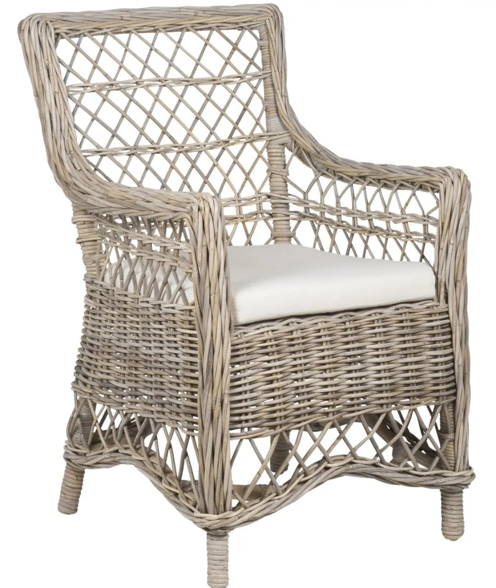 IB Laursen Stühle-Stuhl aus Rattan mit Kissen