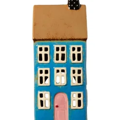IB Laursen Lichthäuser, Keramik-Häuschen-Teelicht-Haus aus Keramik blau
