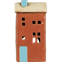 IB Laursen Herbstdeko|Lichthäuser, Keramik-Häuschen-Teelichthaus Brighton türkise Tür