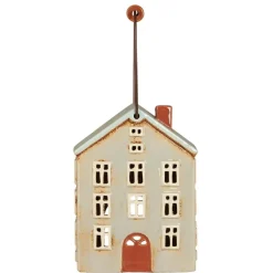 IB Laursen Laternen|Lichthäuser, Keramik-Häuschen-Teelicht Häuschen aus Keramik Nyhavn mit Holzgriff